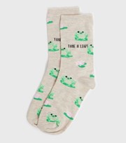 New Look Cream Take a Leap Frog Socks
